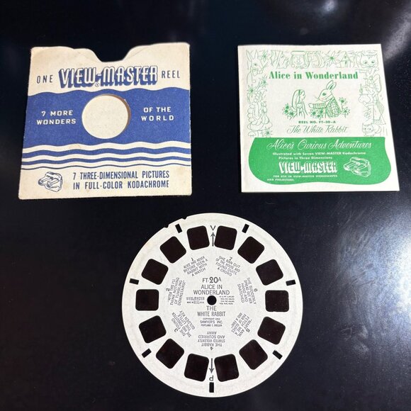 Vintage 1952 View-Master Reel Alice In Wonderland The White Rabbit By Sawyers Po - Picture 1 of 2